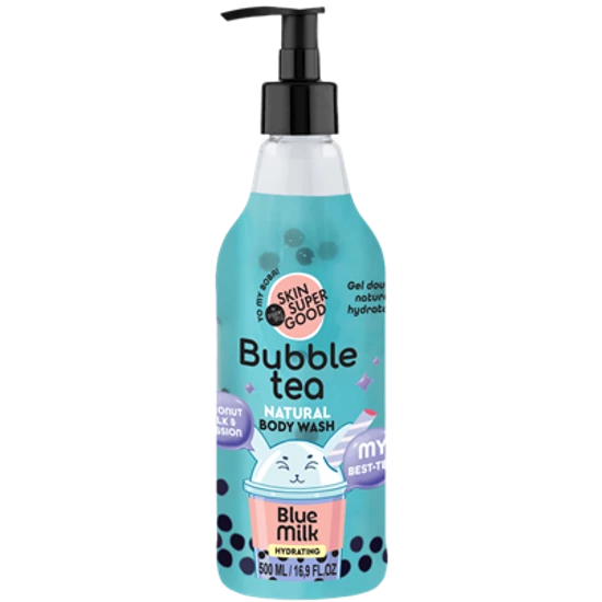 Skin Super Good Bubble Tea &quot;Blue Milk&quot; hidratáló tusfürdő kókusztejjel és maracujával 500ml