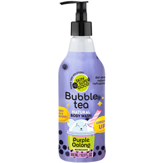 Skin Super Good Bubble Tea &quot;Purple Oolong&quot; frissítő tusfürdő zöld teával és levendulával 500ml