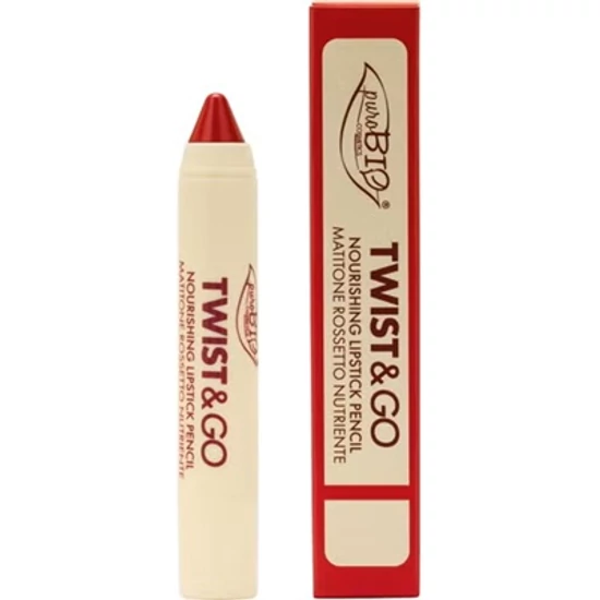 PuroBIO Twist &amp; Go Tápláló rúzsceruza - 504 Indiai rózsa 2,9g