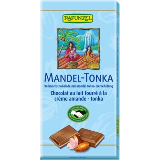 Rapunzel Bio Tejcsokoládé mandula-tonka krémmel töltve (37%) 100g