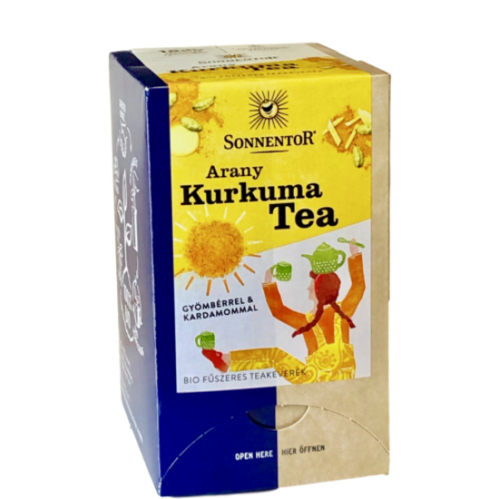 Sonnentor Bio Arany Kurkuma teakeverék, 18 filter x 2g (36g)