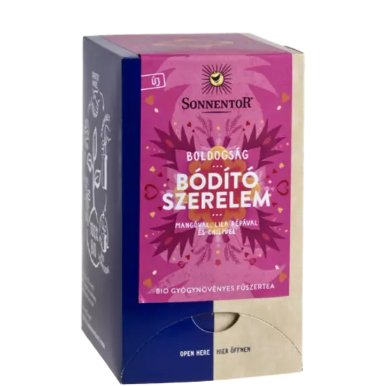 Sonnentor Bio Boldogság - Bódító szerelem - herbál gyümölcstea keverék, 18 filter x 2g (36g)