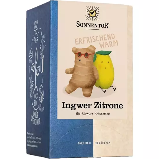 Sonnentor Bio Gyömbér citrom tea, 18 filter x 1,3g (23,4g)