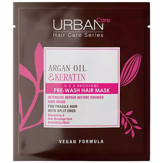 Urban Care S.O.S. intenzív helyreállító, tápláló és töredezés elleni hajmosás előtti hajmaszk argánolajjal és keratinnal 50ml