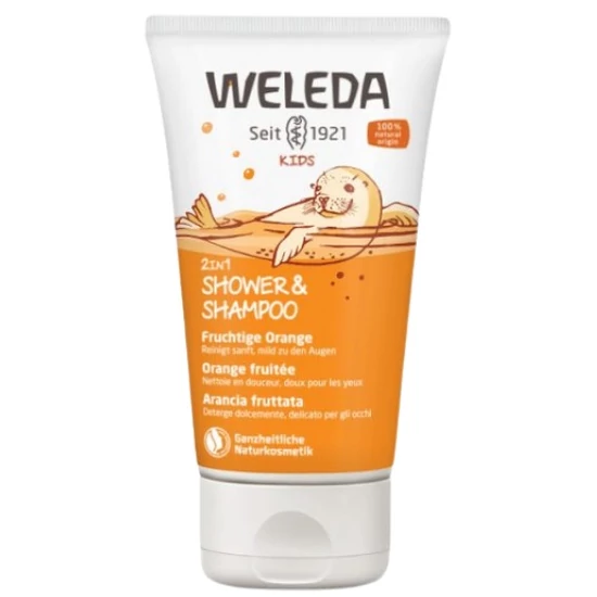 Weleda KIDS 2 in 1 Gyümölcsös narancs tusfürdő és sampon 150ml