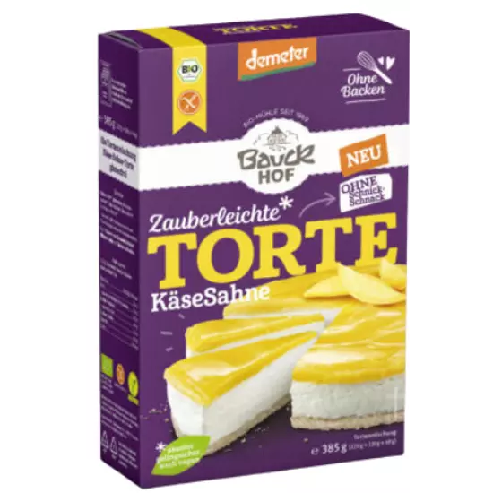 Bauckhof Sajtkrémes torta süteménykeverék - bio, gluténmentes, demeter 385g