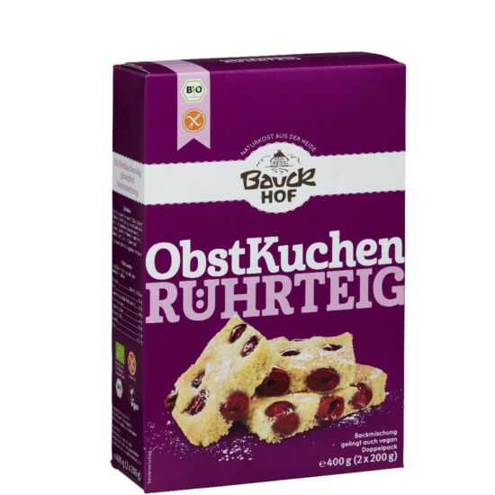 Bauckhof Gyümölcsös sütemény keverék - bio, gluténmentes, vegán 400g