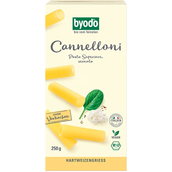 Byodo Cannelloni, semola tészta - bio, vegán 250g