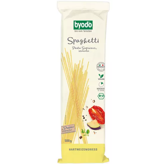 Byodo Spaghetti, semola tészta - bio, vegán 500g