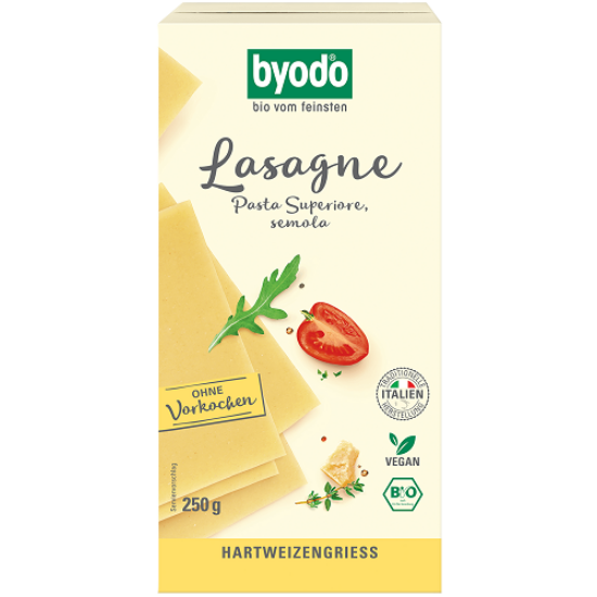 Byodo Lasagne, semola tészta - bio, vegán 250g