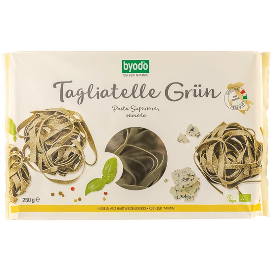 Byodo Tagliatelle, zöld semola - bio, vegán 250g