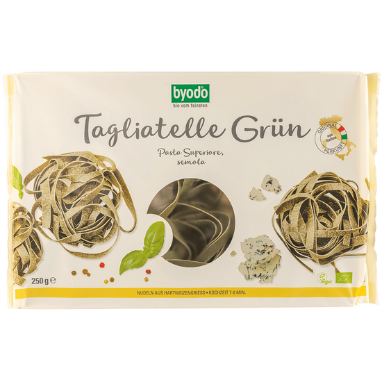 Byodo Tagliatelle, zöld semola - bio, vegán 250g