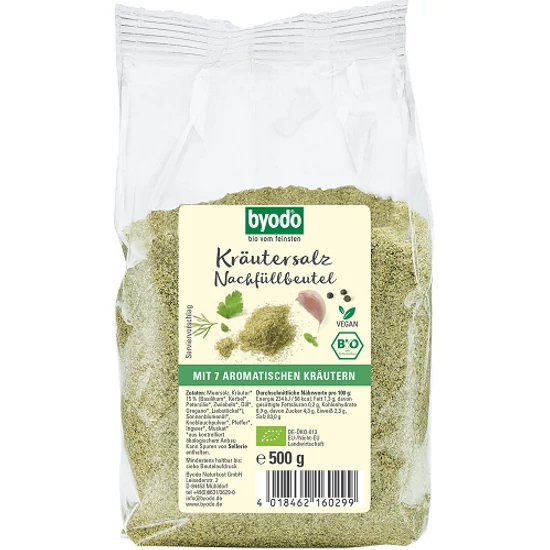 Byodo Fűszeres atlanti tengeri só, utántöltés - bio, vegán 500g