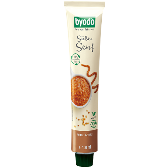 Byodo Édes mustár, tubusos - bio, gluténmentes, vegán 100ml