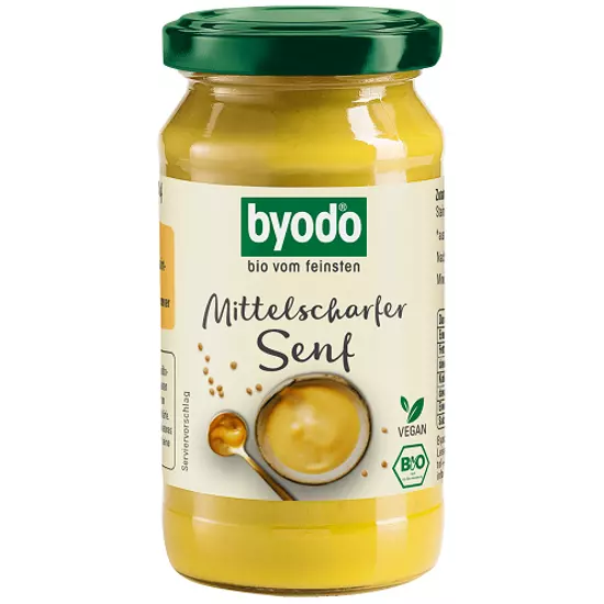 Byodo Enyhén csípős mustár - bio, gluténmentes, vegán 200ml