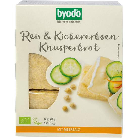 Byodo Csicseriborsó és rizs kenyérlapok- bio, gluténmentes 6x20g