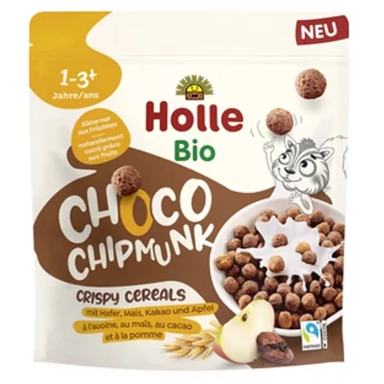 Holle Choco Chipmunk ropogós gabonapehely 1 éves kortól - bio demeter 125g