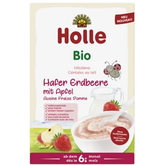 Holle Tejkása - Zab tejkása eperrel és almával 6 hónapos kortól - bio 250g