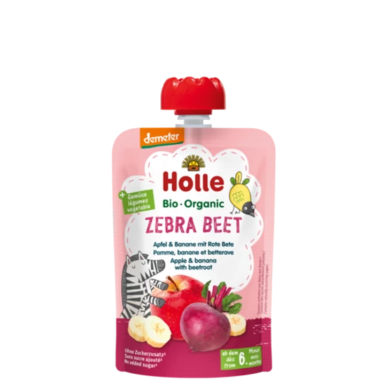 Holle Zebra Beet -Tasak alma banánnal és céklával - bio demeter, gluténmentes 100g