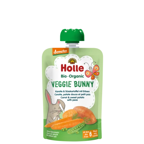 Holle Veggie Bunny - Tasak sárgarépa és édesburgonya borsóval - bio demeter, gluténmentes 100g