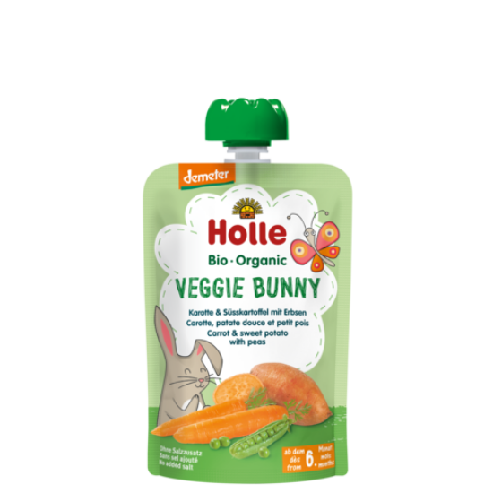 Holle Veggie Bunny - Tasak sárgarépa és édesburgonya borsóval - bio demeter, gluténmentes 100g