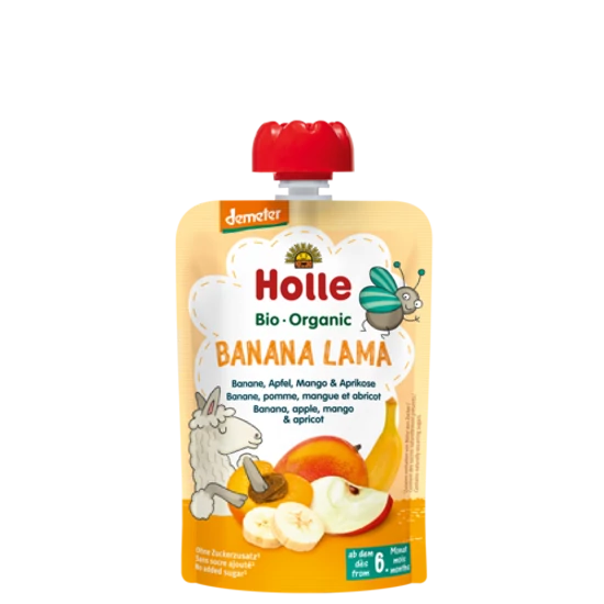 Holle Bio Banana Lama - Tasak banán, alma, mangó, sárgabarack - bio demeter, gluténmentes 100g