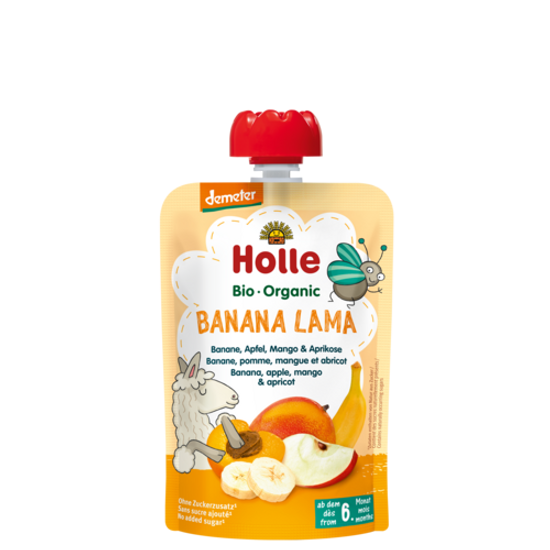 Holle Bio Banana Lama - Tasak banán, alma, mangó, sárgabarack - bio demeter, gluténmentes 100g