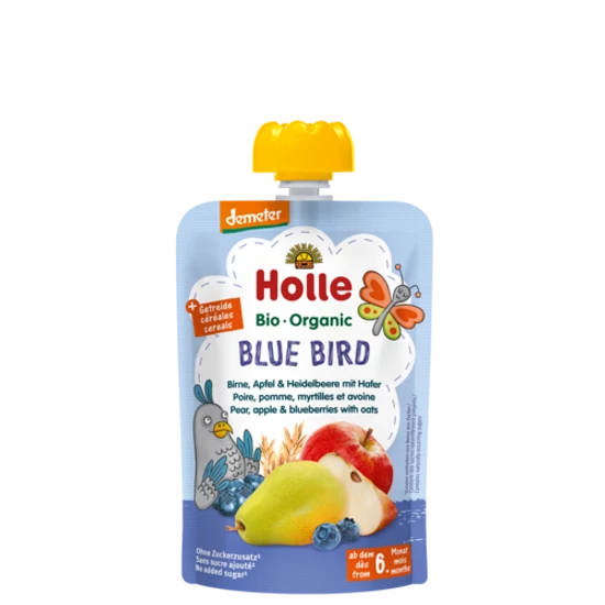 Holle Blue Bird - Tasak körte, alma és áfonya zabbal - bio demeter, gluténmentes 100g