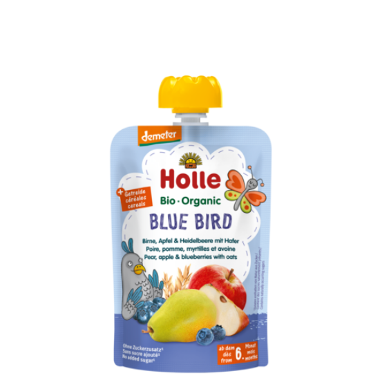Holle Blue Bird - Tasak körte, alma és áfonya zabbal - bio demeter, gluténmentes 100g