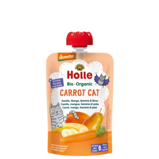 Holle Cat Carrot - Tasak sárgarépa, mangó, banán és körte - bio demeter, gluténmentes 100g