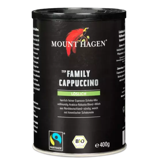 Mount Hagen Cappuccino, családi - bio, fair trade 400g