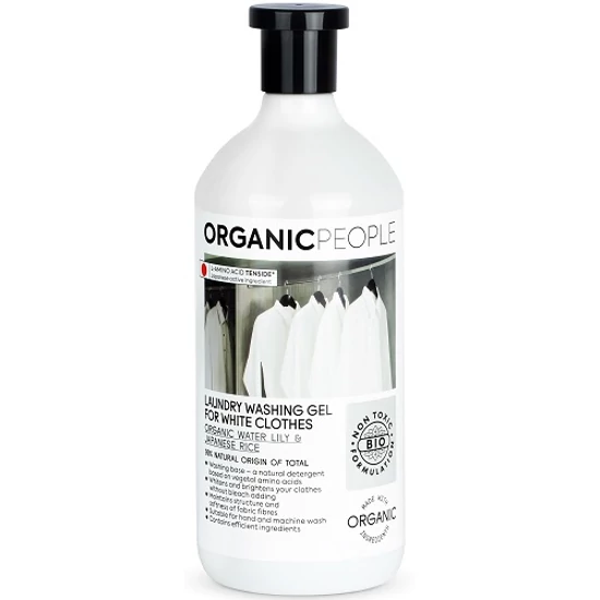 Organic People Öko Mosógél fehér ruhákhoz bio vízililiommal és japán rizzsel 1000ml